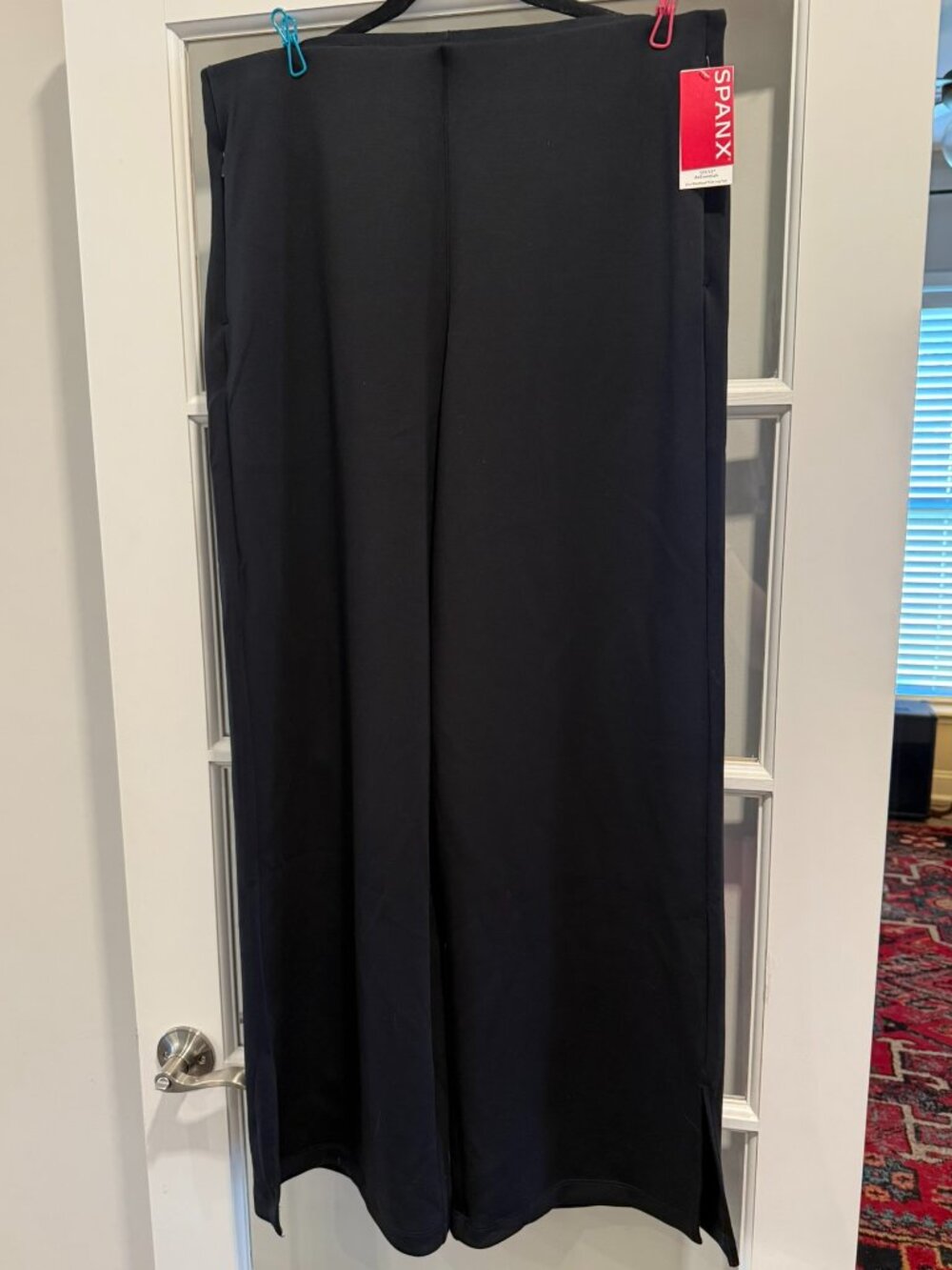 SPANX AirEssentials Zero Waistband Smooth Front Wide Leg Pant XL NWT Very Black
